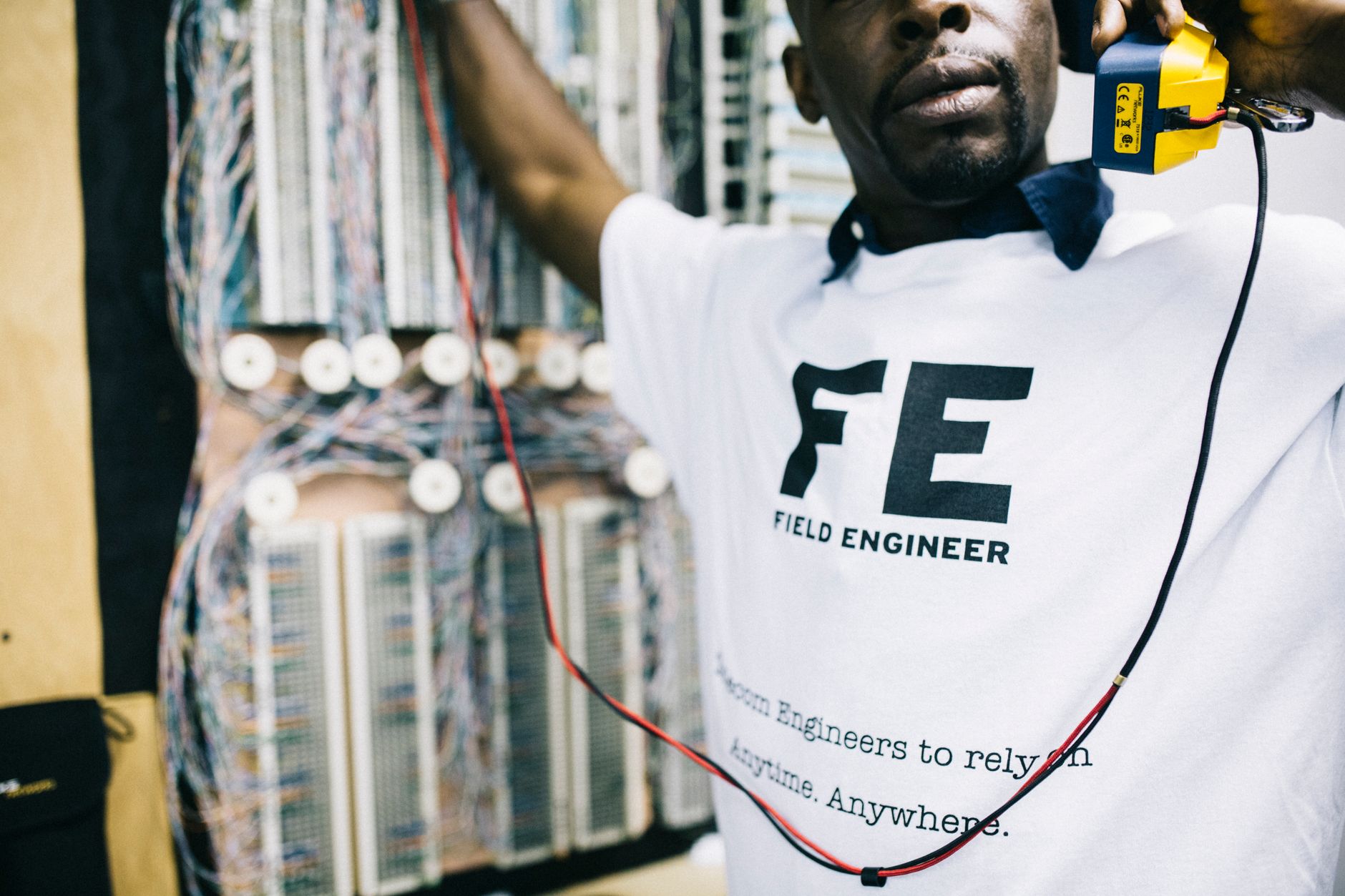 Telecom technician provisioning a toll-free routing panel